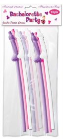 Bachelorette Party Jumbo Flexy Pecker Straws  10 Pack